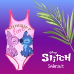 ⁦Disney Stitch Girls Swimming Costume Stitch and Angel One Piece Swimsuit Kids Swim Suit Sizes 6 to 12 Years⁩ - الصورة ⁦3⁩