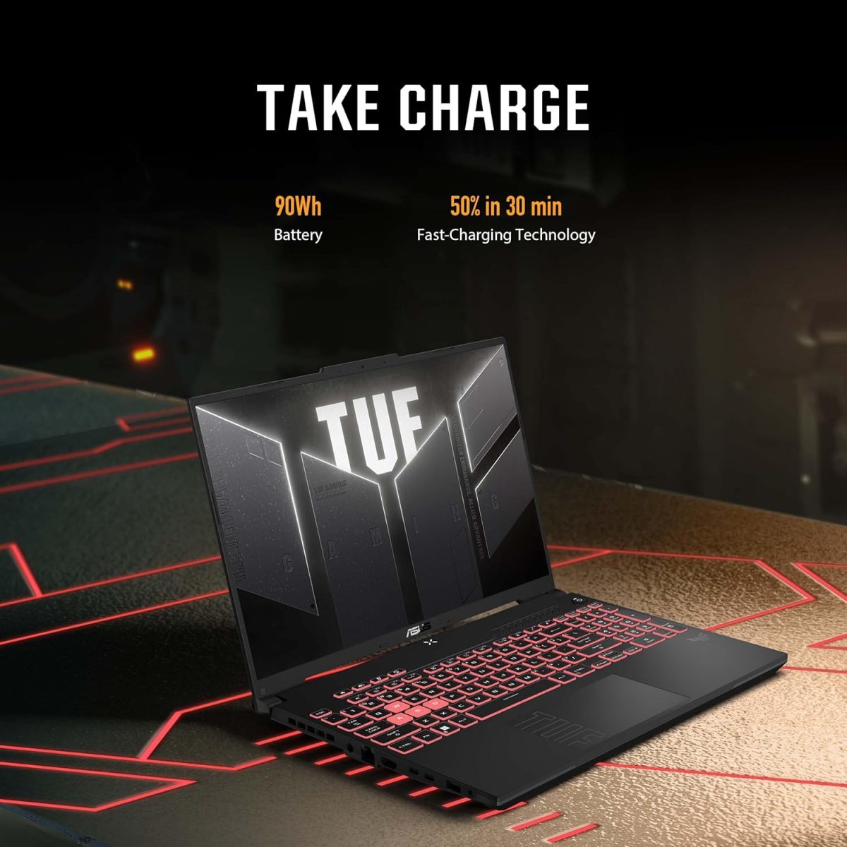 ⁦اسس لابتوب العاب تي يو اف A16 بشاشة 16 انش FHD+ 16:10 165Hz ومعالج AMD رايزن 9 7940HX، انفيديا جيفورس RTX™ 4060، 16GB DDR5، 512GB PCIe الجيل الرابع SSD، واي فاي 6، ويندوز 11، FA607PV-AS93⁩ - الصورة ⁦5⁩