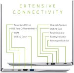 ⁦ايسر لابتوب سويفت 3 انتل ايفو رفيع وخفيف بشاشة FHD 14 انش ومعالج انتل كور i7-1165G7 وبطاقة عرض مرئي انتل ايرس اكس اي 8GB LPDDR4X و256GB NVMe SSD وواي فاي 6 وقارئ بصمة وكيبورد باضاءة خلفية⁩ - الصورة ⁦8⁩