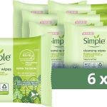 سمبل مناديل مبللة لتنظيف الوجه من كايند تو سكين، 25 منديل × 6 قطع، مناديل وجه قابلة للتحلل البيولوجي ومضادة للحساسية للبشرة الحساسة، تنظيف لطيف مع برو-فيتامين B5 وفيتامين E