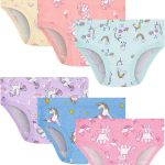 ملابس داخلية للبنات من جاهسيي مصنوعة من القطن بنسبة 100%، سراويل داخلية مريحة بدون علامات للاطفال الصغار (عبوة من 6 قطع)