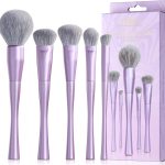 جيسوب مجموعة فرش مكياج للوجه من 5 قطع، فرش مكياج صناعية فاخرة لكريم الاساس والكونتور واحمر الخدود والهايلايتر والبودرة، ارجواني فاخر T514