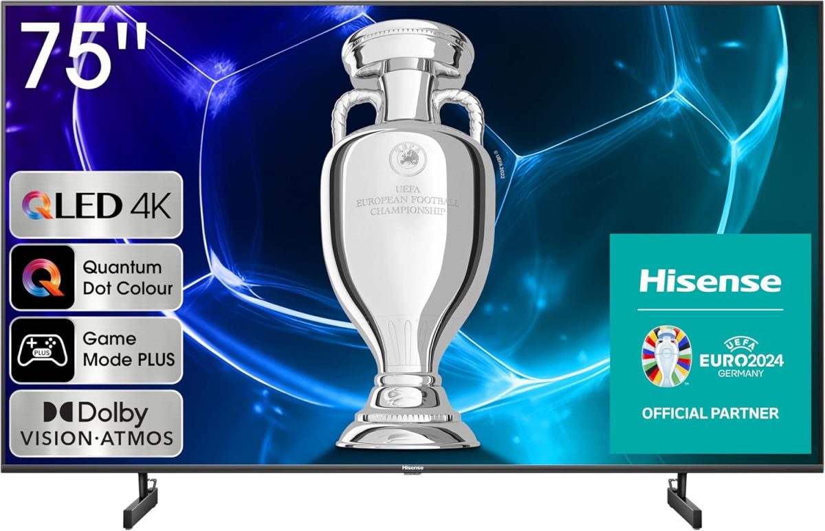 هايسينس تلفزيون ذكي UHD فيدا 75A7K - تدرج لوني واسع، 60Hz VRR، دولبي فيجن، بلوتوث وHDMI ومشاركة التلفزيون واليكسا مدمج ويوتيوب ونتفليكس وشاهد OSN