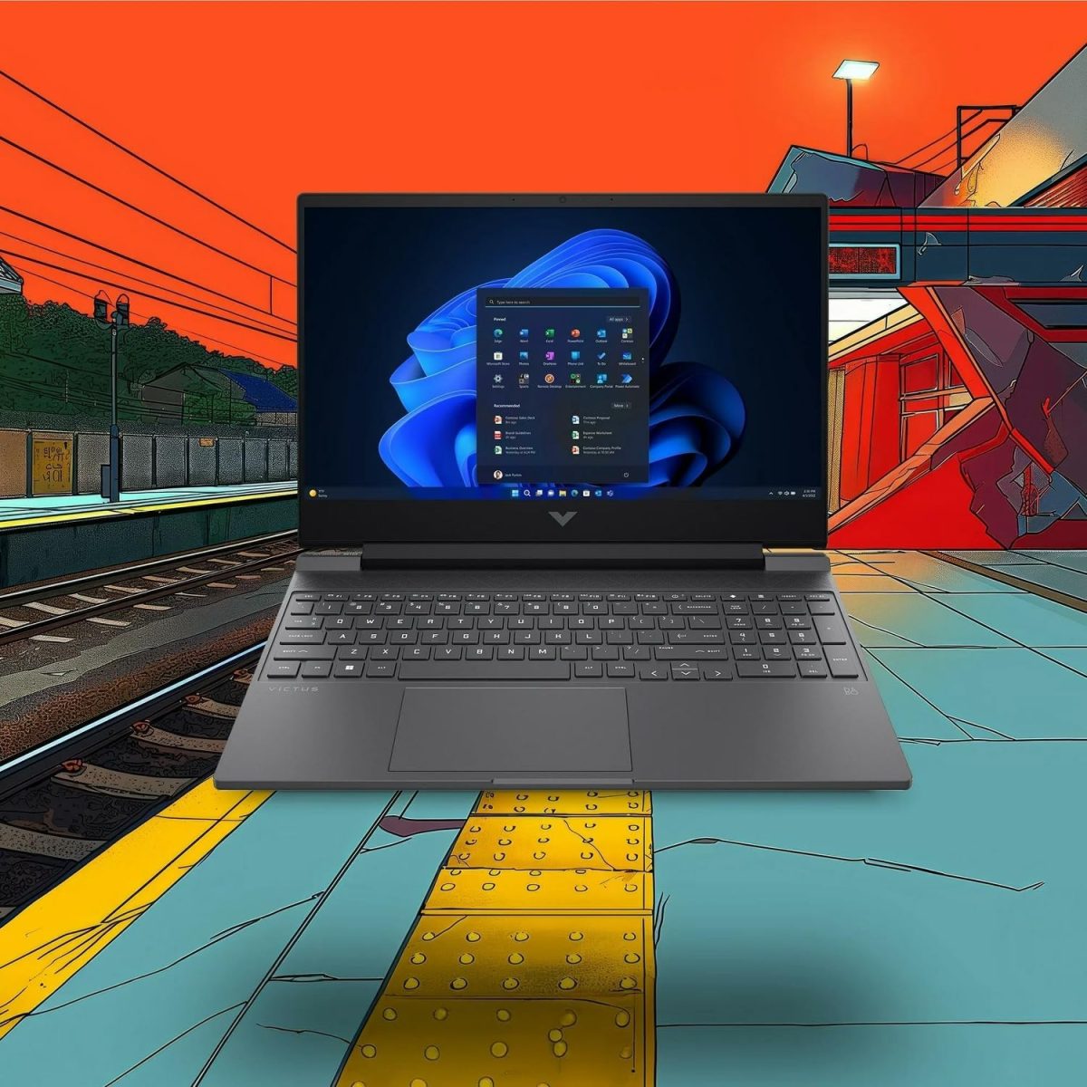 ⁦HP لابتوب العاب فيكتوس 15.6 انش 144Hz FHD ثماني النواة i5-13420H انفيديا RTX 4050 6GB RAM 32GB SSD 2TB كيبورد باضاءة خلفية واي فاي 6 كاميرا ويب كيبورد USB-C كيبل PDG HDMI كيبورد امريكي ويندوز 11 برو⁩ - الصورة ⁦9⁩