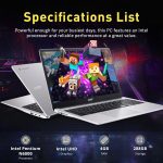 ⁦ايسر لابتوب كروم بوك 315، شاشة 15.6 انش HD مضادة للتوهج، انتل بنتيوم N6000، 4GB LPDDR4X، تخزين 288GB (128GB eMMC + قاعدة شحن 160GB)، بطاقة رسومات UHD، لوحة ارقام، واي فاي 6، نظام تشغيل كروم، فضي⁩ - الصورة ⁦3⁩