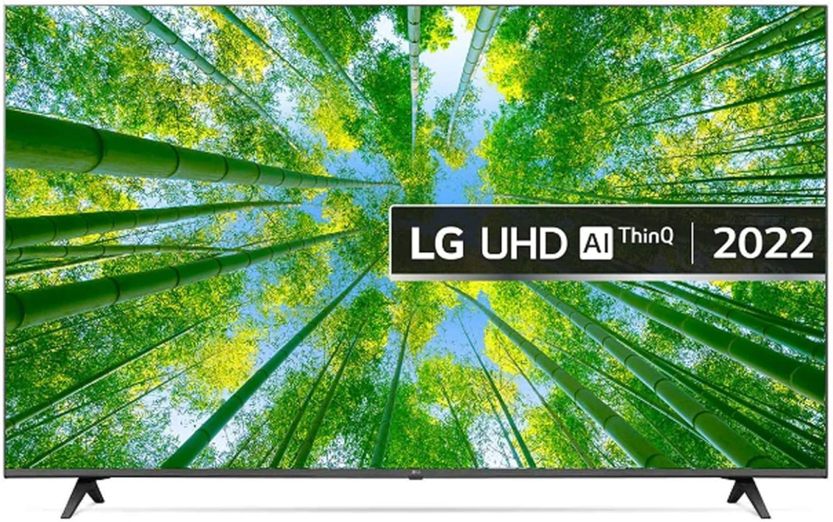 ⁦LG تلفزيون الترا اتش دي 4 كيه 55 بوصة سلسلة UQ8000، تصميم شاشة سينما 4 كيه اكتيف HDR ويب او اس سمارت بتقنية الذكاء الاصطناعي ثينكيو ضمان لمدة عام، اسود، 55UQ80006LD-AMRG⁩ - الصورة ⁦2⁩