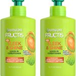 جارنيير كريم مرطب سليك اند شاين يترك في الشعر المجعد والجاف من فروكتيس، الكيراتين النباتي + زيت الارغان، 10.2 اونصة سائلة، عدد 2 (قد تختلف التعبئة)