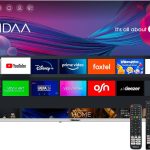 نوبل تلفزيون LED ذكي 65 بوصة 4K UHD بدون اطار مع اندرويد 13 وHDR ومنافذ HDMI وUSB وشبكة LAN ومدخل محوري ومكبرات صوت مدمجة وواي فاي وتي في او اس بتصميم حوت ودي ال اي دي رفيع للغاية مثالي للمسرح المنزلي