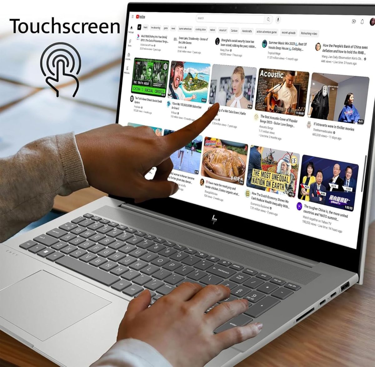 ⁦HP لابتوب بشاشة لمس 17 انش بالذكاء الاصطناعي بمعالج انتل i7-150U 10 كور بيت i7-1355U وكيبورد باضاءة خلفية وويندوز 11 واوفيس 365 لمدة عام وكلية العمل (64GB RAM و2TB PCIe SSD)⁩ - الصورة ⁦2⁩