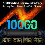 ⁦يوليفون جوال باور ارمور 14 برو، 10000mAh، ذاكرة RAM 8GB وروم 128GB، شحن لاسلكي، اندرويد 12، شريحة اتصال 4G، مقاوم للماء IP68/69K، التعرف على الوجه+بصمة ان اف سي، اصدار المملكة المتحدة⁩ - الصورة ⁦4⁩