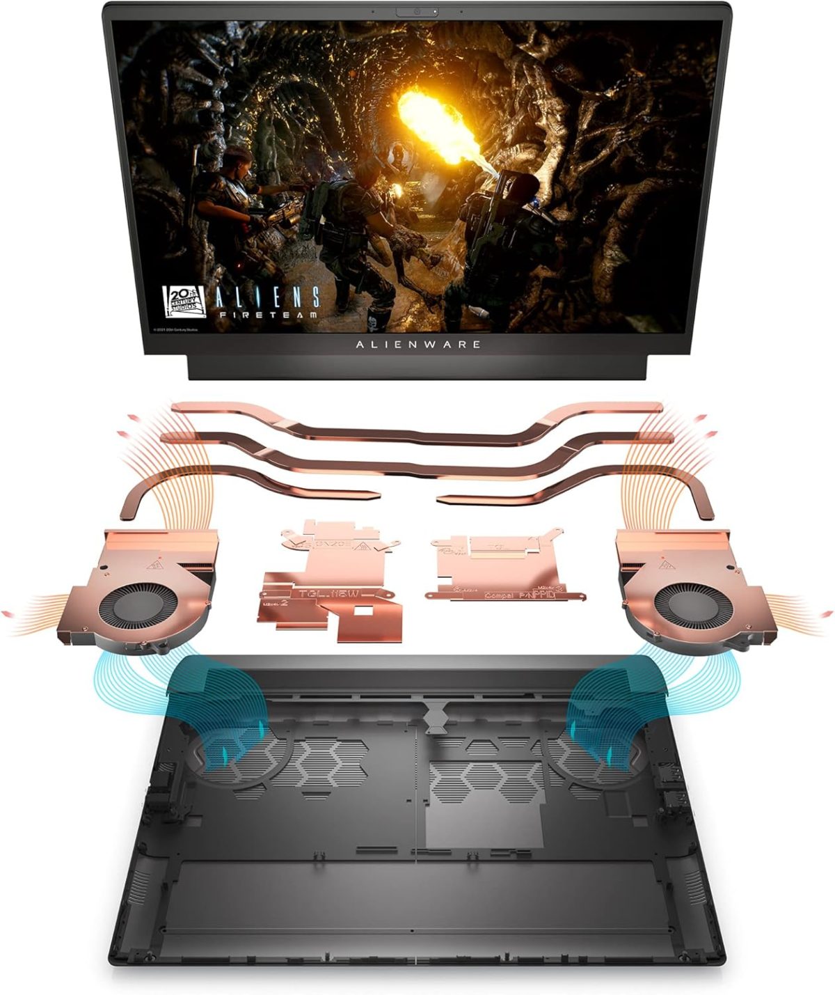 ⁦الينوير لابتوب العاب M15 R6 بشاشة 15.6 انش FHD (1920×1080) 1 مللي ثانية 360 هرتز، انتل كور i7-11800H، ذاكرة RAM DDR4 32GB، SSD 1TB، انفيديا RTX 3070 8GB، ويندوز 11 هوم، اسود⁩ - الصورة ⁦2⁩