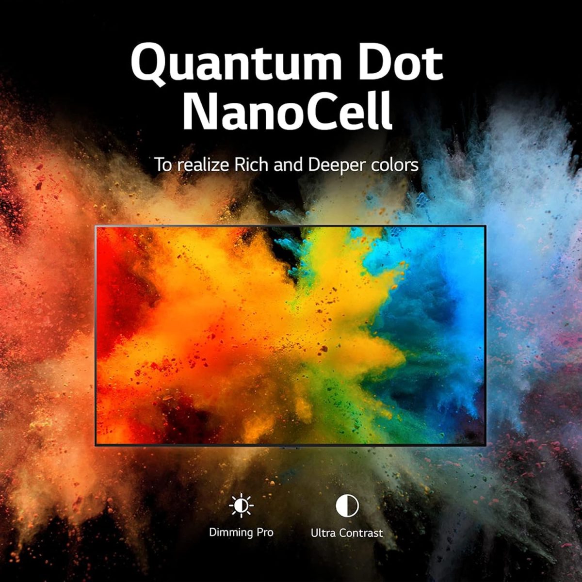⁦LG تلفزيون كيو نيد 55 بوصة سلسلة QNED80، تصميم شاشة سينما 4 كيه اكتيف HDR ويب او اس 22 مع تقنية الذكاء الاصطناعي ثينك كيو، اسود⁩ - الصورة ⁦10⁩