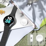 ⁦قاعدة شحن USB C لساعة سامسونج جالكسي 7/6/5/4/3/FE/الترا، قاعدة شحن مطورة لساعة جالكسي 6 كلاسيك/5 برو/4 كلاسيك، شاحن فقط (ابيض)⁩ - الصورة ⁦3⁩