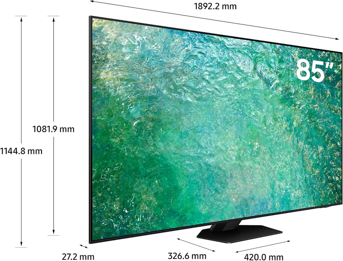 ⁦سامسونج معالج نيو QLED HDR مقاس 85 بوصة بدقة 4 كيه تيتان، معالج كوانتوم عصبي، تصميم نيوسليم، او تي اس، QA85QN85CAUXZN - ضمان لمدة عام (موديل 2023 - نسخة الامارات العربية المتحدة)⁩ - الصورة ⁦2⁩