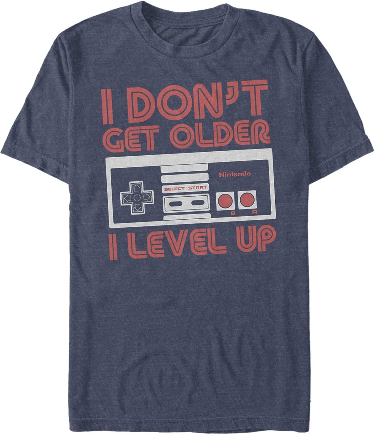 نينتندو تي شيرت NES Controller Get Older Level Up للرجال