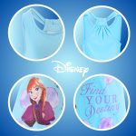 ⁦Disney Frozen Girls' Short Sleeve Dress Made of Soft Cotton with Elsa and Anna Motif, Sizes 4 to 8 Years⁩ - الصورة ⁦6⁩