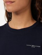 ⁦Tommy Hilfiger womens 1985 REG MINI CORP LOGO C-NK SS S/S Knit Tops⁩ - الصورة ⁦3⁩