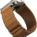 سوار جلدي من سويت بيست متوافق مع ساعة ابل الترا 49 ملم 46 ملم 45 ملم 44 ملم 42 ملم للرجال، سوار من الجلد الطبيعي المحبب مع خطاف على شكل حرف S لسلسلة اي ووتش 10 الترا اس اي 9 8 7 6 5 4 3