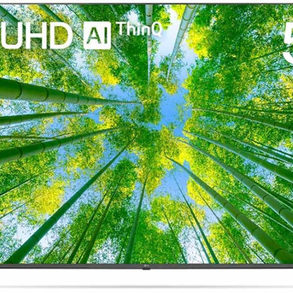 LG تلفزيون الترا اتش دي 4 كيه 55 بوصة سلسلة UQ8000، تصميم شاشة سينما 4 كيه اكتيف HDR ويب او اس سمارت بتقنية الذكاء الاصطناعي ثينكيو ضمان لمدة عام، اسود، 55UQ80006LD-AMRG