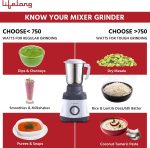 ⁦لايف لونج خلاط مطحنة LLMG74 750 وات مع 3 برطمانات - ابيض ورمادي⁩ - الصورة ⁦5⁩