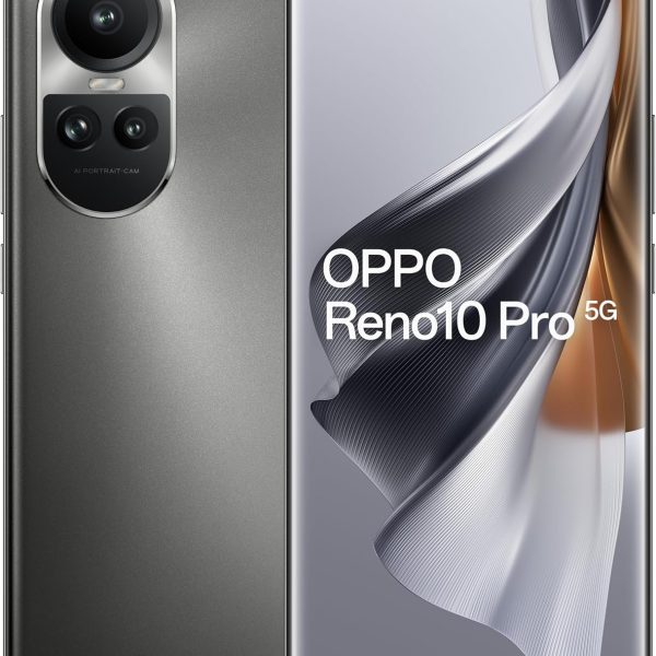 اوبو هاتف ذكي رينو 10 برو ثنائي شرائح الاتصال بذاكرة روم 256GB وذاكرة RAM 12GB (جي اس ام فقط | بدون سي دي ام ايه) هاتف ذكي 5G مفتوح من المصنع (رمادي فضي) - اصدار عالمي