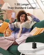 ⁦انكر قابس USB C، شاحن USB C 25 واط مع كيبل USB-C، يدعم الشحن السريع PPS لايفون 16/16 برو/16 برو ماكس/15، سامسونج S25/S24+/S24/S23 الترا/S23+/S23/S22/S21/S20/نوت 20 (كيبل بطول 5 اقدام)⁩ - الصورة ⁦4⁩