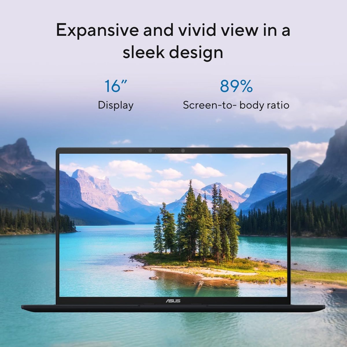 ⁦اسس لابتوب فيفوبوك 16، شاشة 16 انش WUXGA 60Hz، كوالكوم سناب دراغون اكس، وحدة معالجة رسومات جرافيكية كوالكوم ادرينو، ذاكرة RAM 16GB، SSD 512GB، ويندوز 11، ازرق هادئ، X1607QA-DS54⁩ - الصورة ⁦7⁩