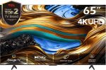 TCL تلفزيون ذكي 65 بوصة جوجل تي في 4K UHD 60Hz MEMC، 120Hz VRR، DLG 120Hz، دولبي فيجن اتموس، HDR10+، DTS فيرتشوال اكس، تدرج لوني واسع، نحيف وموحد، تيتانيوم مصقول 65P755 (2024)