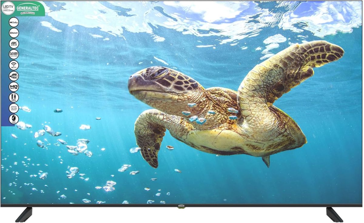 تلفزيون LED ذكي 75 بوصة بدقة 4K UHD مع نظام تشغيل ويب او اس وجهازي تحكم عن بعد سحري وشاشة سينما 4K UHD HDR وصوت دولبي وتحكم صوتي ذكي وتطبيقات يوتيوب ونتفليكس وشاهد من جنرال تيك