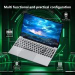 ⁦لابتوب العاب 15.6 انش، معالج سيليرون N5095، 16GB 512GB SSD، شاشة FHD 1920×1080، فتحة 180 زاوية ببصمة الاصبع، كيبورد باضاءة خلفية، ميني HDMI⁩ - الصورة ⁦6⁩