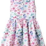 فستان حفلات بدون اكمام مزين بالورود وازرار للبنات من جيلين