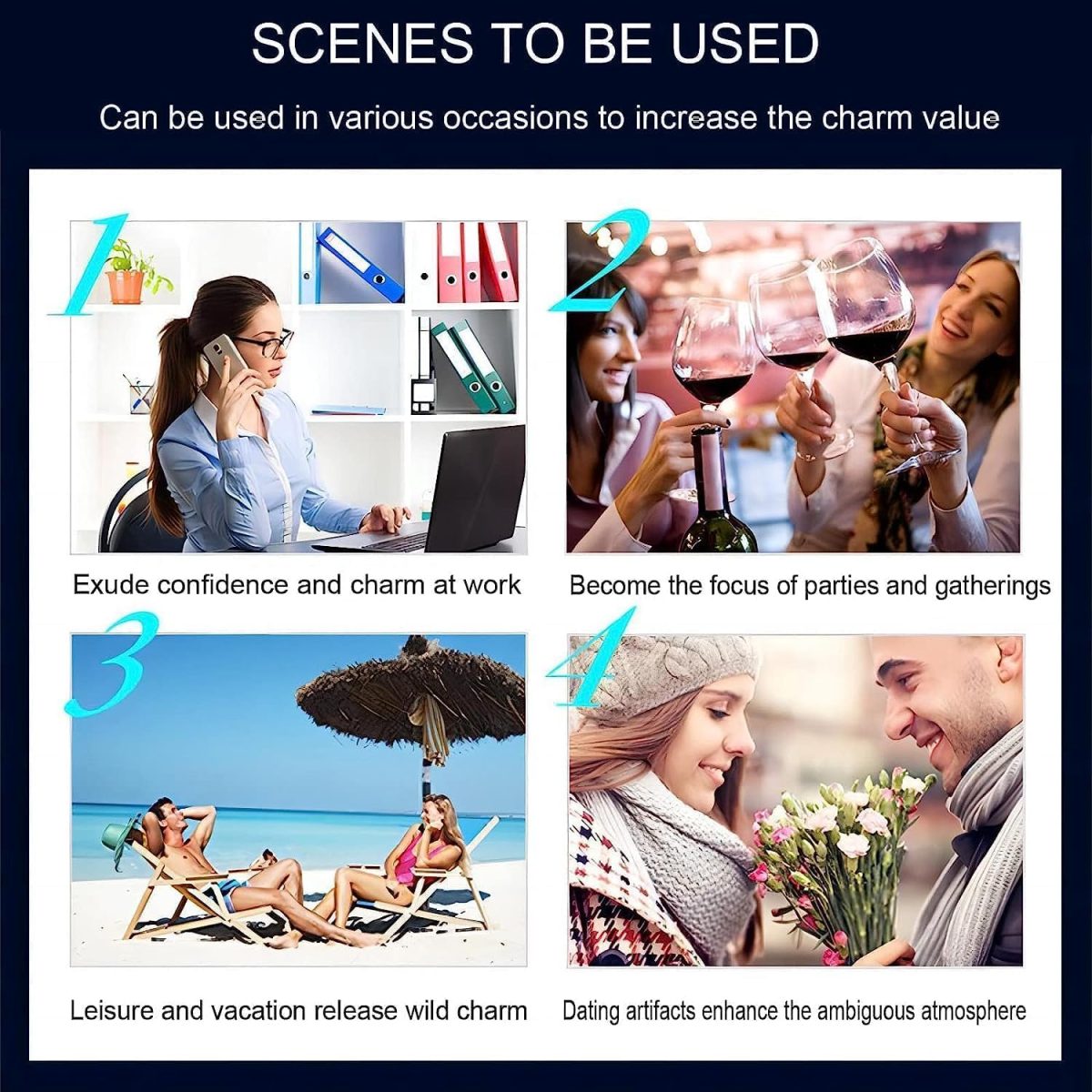 ⁦كاستويف عطور فيرومون للنساء، عطر فرمون يجذب الرجال، عطر يدوم طويلا، يزيد من الثقة بالنفس للنساء (عبوة من قطعتين)⁩ - الصورة ⁦5⁩