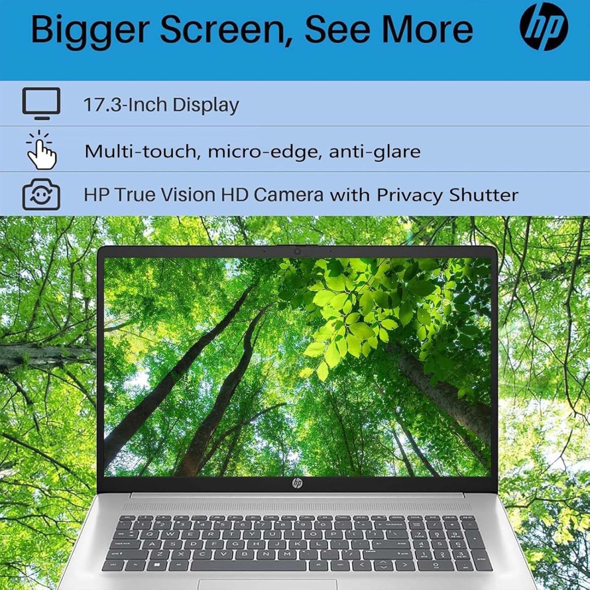 ⁦HP لابتوب بشاشة لمس 17 انش بالذكاء الاصطناعي بمعالج انتل i7-150U 10 كور بيت i7-1355U وكيبورد باضاءة خلفية وويندوز 11 واوفيس 365 لمدة عام وكلية العمل (64GB RAM و2TB PCIe SSD)⁩ - الصورة ⁦3⁩