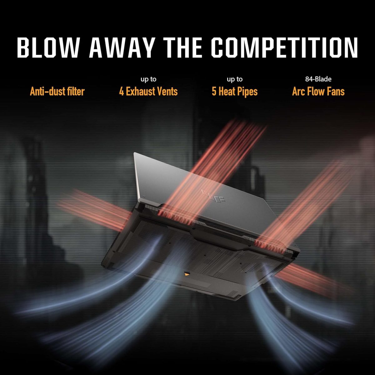 ⁦اسس لابتوب العاب تي يو اف A16 بشاشة 16 انش FHD+ 16:10 165Hz ومعالج AMD رايزن 9 7940HX، انفيديا جيفورس RTX™ 4060، 16GB DDR5، 512GB PCIe الجيل الرابع SSD، واي فاي 6، ويندوز 11، FA607PV-AS93⁩ - الصورة ⁦4⁩
