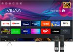 نوبل تلفزيون LED ذكي 75 بوصة 4K UHD بدون اطار مع اندرويد 13 وHDR ومنافذ HDMI وUSB وشبكة محلية LAN ومدخل محوري ومكبرات صوت مدمجة وواي فاي وDLED فائق النحافة للبث UHD75VIDS، اسود
