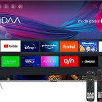 نوبل تلفزيون LED ذكي 75 بوصة 4K UHD بدون اطار مع اندرويد 13 وHDR ومنافذ HDMI وUSB وشبكة محلية LAN ومدخل محوري ومكبرات صوت مدمجة وواي فاي وDLED فائق النحافة للبث UHD75VIDS، اسود