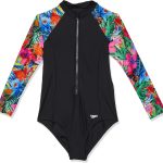 سبيدو بدلة سباحة قطعة واحدة مطبوعة للبنات (عبوة من قطعة واحدة)