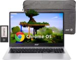 ايسر لابتوب كروم بوك 315، شاشة 15.6 انش HD مضادة للتوهج، انتل بنتيوم N6000، 4GB LPDDR4X، تخزين 288GB (128GB eMMC + قاعدة شحن 160GB)، بطاقة رسومات UHD، لوحة ارقام، واي فاي 6، نظام تشغيل كروم، فضي