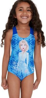 ⁦سبيدو بدلة سباحة للبنات بتصميم رقمي مطبوع عليها "Elsa" من ديزني فروزن 2⁩ - الصورة ⁦6⁩