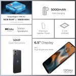 ⁦موتورولا g34 5G، ذاكرة RAM 8GB+8GB، روم 128GB، سناب دراغون 695، شاشة 6.5 انش 120 هرتز، 5000mAh، اندرويد 14، اسود فحمي⁩ - الصورة ⁦3⁩