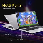 ⁦ايسر لابتوب كروم بوك 315، شاشة 15.6 انش HD مضادة للتوهج، انتل بنتيوم N6000، 4GB LPDDR4X، تخزين 288GB (128GB eMMC + قاعدة شحن 160GB)، بطاقة رسومات UHD، لوحة ارقام، واي فاي 6، نظام تشغيل كروم، فضي⁩ - الصورة ⁦9⁩