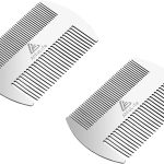 افول لايف مشط معدني للشعر واللحية من الستانلس ستيل - مشط لحية مزدوج الحركة مضاد للكهرباء الساكنة - مشط بحجم بطاقة الائتمان مثالي للمحفظة والجيب - يقدم في صندوق هدايا (مشط من الستانلس ستيل (قطعتان)