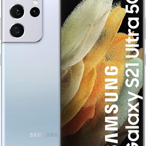 سامسونج جالكسي اس 21 الترا (5G SM-G998B/DS 512GB ذاكرة RAM 16GB، لون فضي فانتوم)