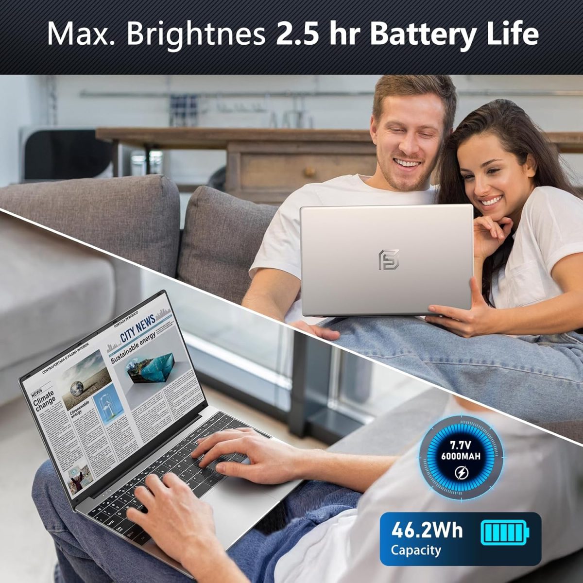 ⁦لابتوب العاب 15.6 انش من نايكلولو، 16GB RAM 512GB SSD، معالج N5095 4C/4T (حتى 2.9Ghz)، رسومات UHD، شاشة 15.6 انش FHD 1920×1080، واي فاي 5، بلوتوث 5.0، كيبورد باضاءة خلفية، فتح بصمة الاصبع⁩ - الصورة ⁦7⁩