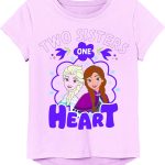 ديزني تي شيرت باكمام قصيرة للبنات من ديزني فروزن - السا وآنا - مقاس 2-16 للفتيات من ديزني فروزن للبنات باكمام قصيرة - السا وانا - مقاسات البنات 2-16
