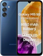 سامسونج جوال جالكسي M15 اصدار برايم 5G (توباز ازرق، ذاكرة RAM 4GB، تخزين 128GB) | شاشة سوبر اموليد | كاميرا ثلاثية 50MP | بطارية 6000mAh | ميديا تيك ديمنستي 6100+ | ترقية نظام تشغيل الجيل الرابع