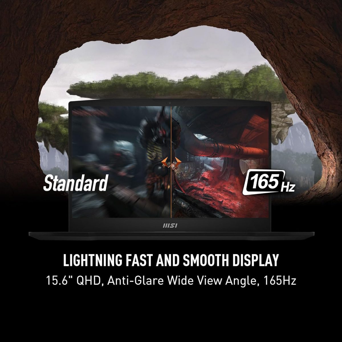 ⁦MSI لابتوب العاب كاتانا A15 AI 15.6 انش 165Hz QHD للالعاب، رايزن 9-8945HS، انفيديا جيفورس RTX 4070، 32GB DDR5، 1TB NVMe SSD، كولر بوست 5، ويندوز 11: اسود B8VG-450US⁩ - الصورة ⁦5⁩