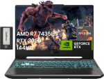 اسس لابتوب العاب تي يو اف A15 بشاشة 15.6 انش FHD 144Hz ومعالج AMD رايزن 7 7435HS وانفيديا جيفورس RTX 3050 وذاكرة DDR5 16GB وSSD 512GB وكيبورد باضاءة خلفية وواي فاي 6 وويندوز 11 برو، اسود، مجموعة قاعدة