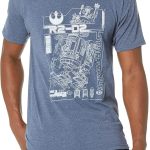 تي شيرت رجالي من Star Wars مطبوع عليه R2 Schematic