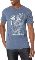 تي شيرت رجالي من Star Wars مطبوع عليه R2 Schematic